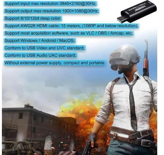 Alt view image 10 of 10 - BlueAVS HDMI to USB Video Capture Card 1080P for Live Video Streaming Record via DSLR Camcorder Action Cam - Capture 1080P@30Hz (Metal-Black)