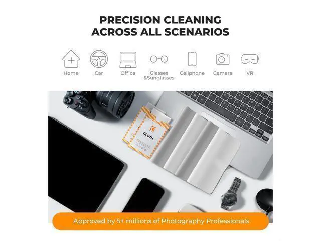Alt view image 11 of 14 - 20 Pack Lens Cleaning Cloth | Microfiber Cleaning Cloth | Camera Lens Cleaner | Camera Lens Glasses VR/AR Headset and Screen Cleaning | White & Grey