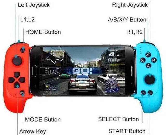 Alt view image 8 of 10 - Mobile Game Controller Telescopic Wireless Bluetooth Mobile Game Telescopic Wireless Bluetooth Controller for Android Phone