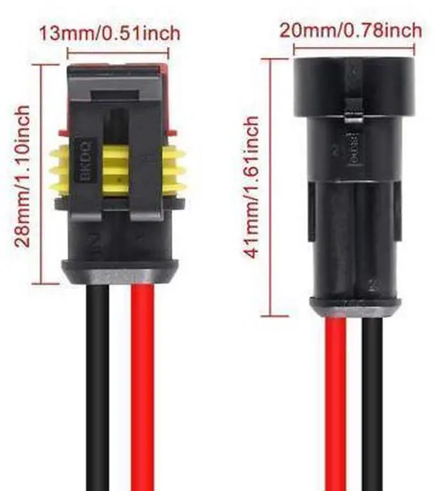 Alt view image 9 of 14 - 10 Pack 2 Pin Wire Connector 16 AWG Waterproof Automotive Electrical Connectors Deutsch Connector Male and Female Wire Connectors for Car Truck Boat