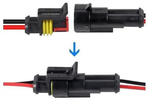 Alt view image 10 of 14 - 10 Pack 2 Pin Wire Connector 16 AWG Waterproof Automotive Electrical Connectors Deutsch Connector Male and Female Wire Connectors for Car Truck Boat
