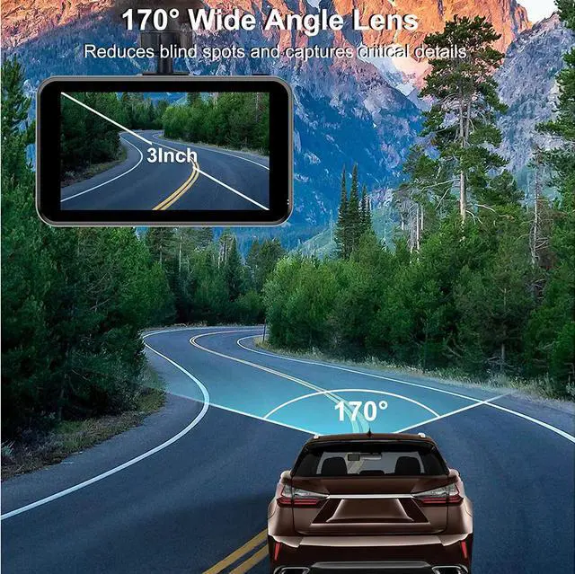Alt view image 12 of 14 - Dash Cam Front,Dashcams for Cars 1080P FHD with 32GB SD Card, Dash Camera for Cars with WDR Night Vision,3-Inch LCD Screen 170° Wide Loop Recording