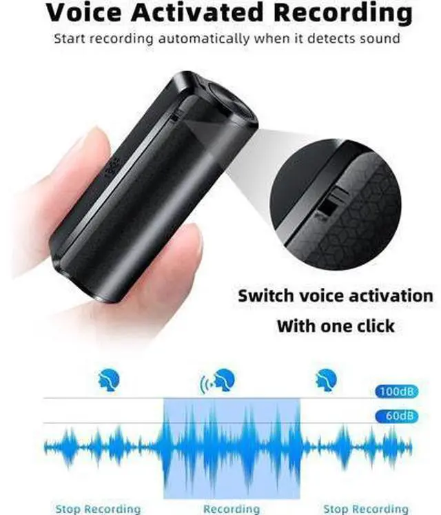 Alt view image 11 of 14 - 128G Magnetic Voice Recorder with AI Intelligent Triple Noise Cancellation, 35 Days Continuous Recording Device, Voice Activated Voice Recorder, Digital Voice Recorder for Meetings/Interviews/Classes