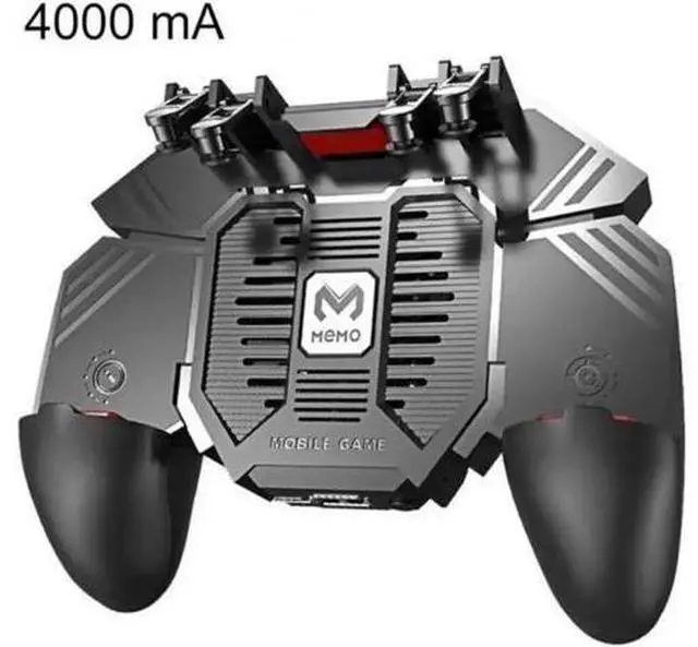 Alt view image 10 of 10 - Mobile Game Controller Gamepad With NEW AK77 Phone Cooler Fan Game Controller Grip 6 Finger TriggerJoystick For PUBG