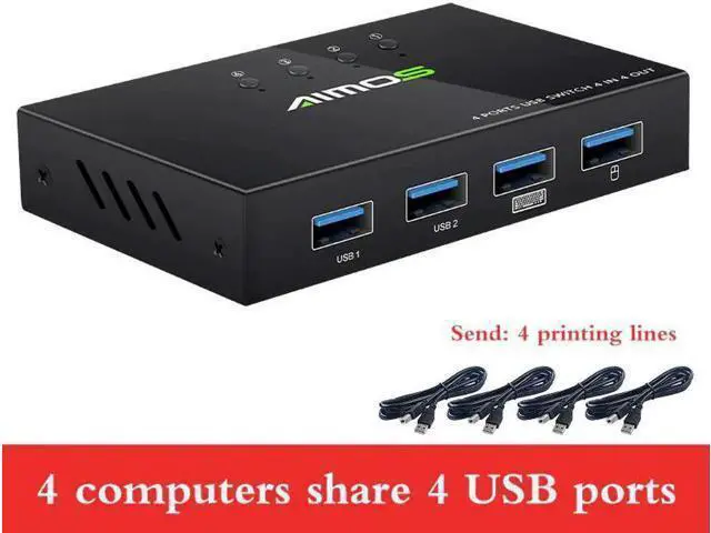 Alt view image 7 of 10 - 2.0 Switch KVM Switcher Splitter Box For 4 PC Sharing Printer Keyboard Mouse KVM 4K HDMI KVM Switch Box Video Display