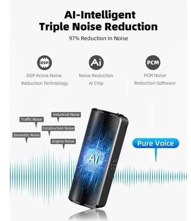 Alt view image 12 of 14 - 128G Magnetic Voice Recorder with AI Intelligent Triple Noise Cancellation, 35 Days Continuous Recording Device, Voice Activated Voice Recorder, Digital Voice Recorder for Meetings/Interviews/Classes