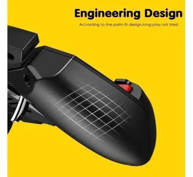 Alt view image 9 of 10 - Mobile Game Controller Gamepad With NEW AK77 Phone Cooler Fan Game Controller Grip 6 Finger TriggerJoystick For PUBG