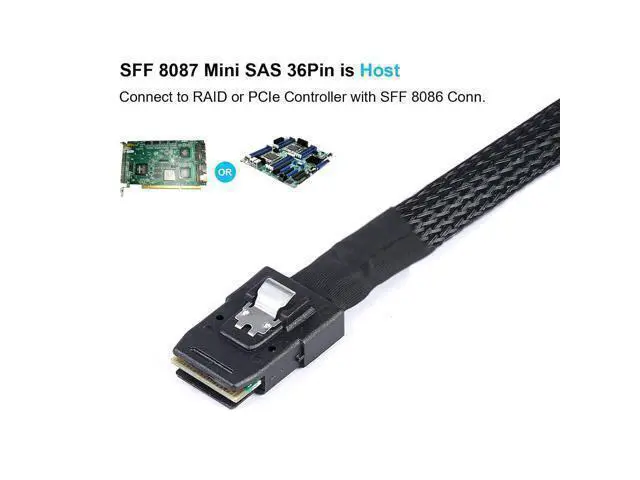 Alt view image 9 of 12 - 2Pack Mini SAS to SATA Cable: 0.5M SFF-8087 to SATA Mini SAS Breakout Cable SFF8087 to SATA Mini-SAS to SATA SAS to SATA Breakout(1.6FT)