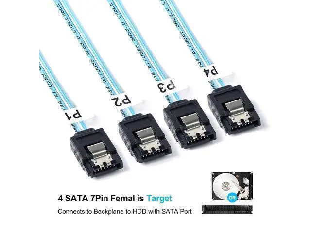 Alt view image 10 of 12 - 2Pack Mini SAS to SATA Cable: 0.5M SFF-8087 to SATA Mini SAS Breakout Cable SFF8087 to SATA Mini-SAS to SATA SAS to SATA Breakout(1.6FT)