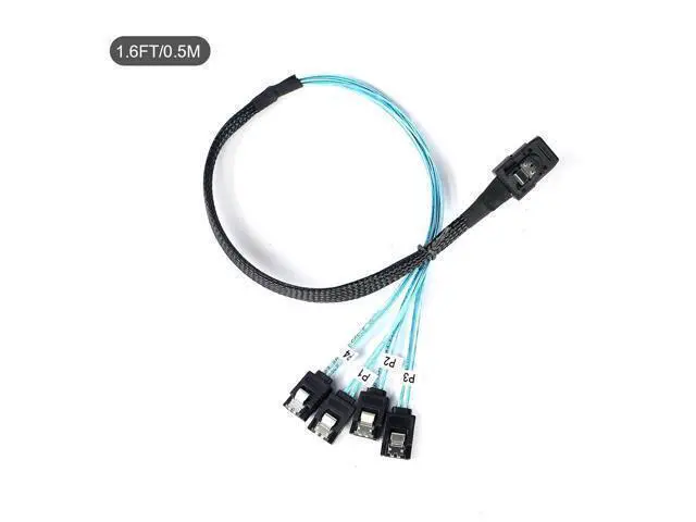 Alt view image 12 of 12 - 2Pack Mini SAS to SATA Cable: 0.5M SFF-8087 to SATA Mini SAS Breakout Cable SFF8087 to SATA Mini-SAS to SATA SAS to SATA Breakout(1.6FT)