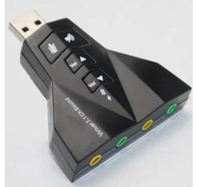 Alt view image 4 of 6 - 2 in 1 3D External Usb Audio Sound Card 7.1 Digital Dual Virtual 7.1 Channel USB 2.0 Audio Adapter Double Sound Card
