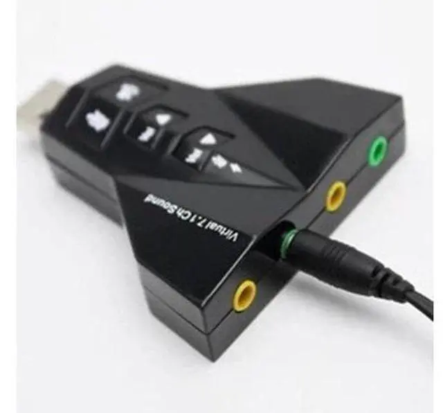Alt view image 5 of 6 - 2 in 1 3D External Usb Audio Sound Card 7.1 Digital Dual Virtual 7.1 Channel USB 2.0 Audio Adapter Double Sound Card