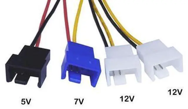 Alt view image 7 of 10 - Vszerda 4-Pin Molex to 3-Pin / 4 Pin Computer Fan Power Cable,Fan Speed Control Cable , 2x12V / 1x7V / 1x5V Cable (4.7 12cm)