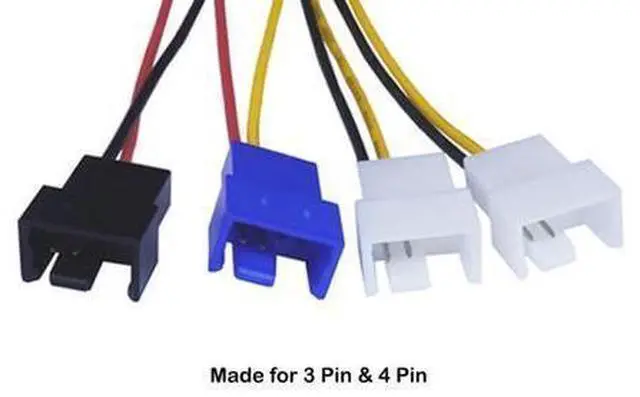 Alt view image 8 of 10 - Vszerda 4-Pin Molex to 3-Pin / 4 Pin Computer Fan Power Cable,Fan Speed Control Cable , 2x12V / 1x7V / 1x5V Cable (4.7 12cm)
