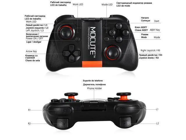 Alt view image 7 of 10 - 050 Bluetooth Gamepad Game Pad Controller Mobile Trigger Joystick For iPhone Android Phone PC Smart TV Box Joypad Control