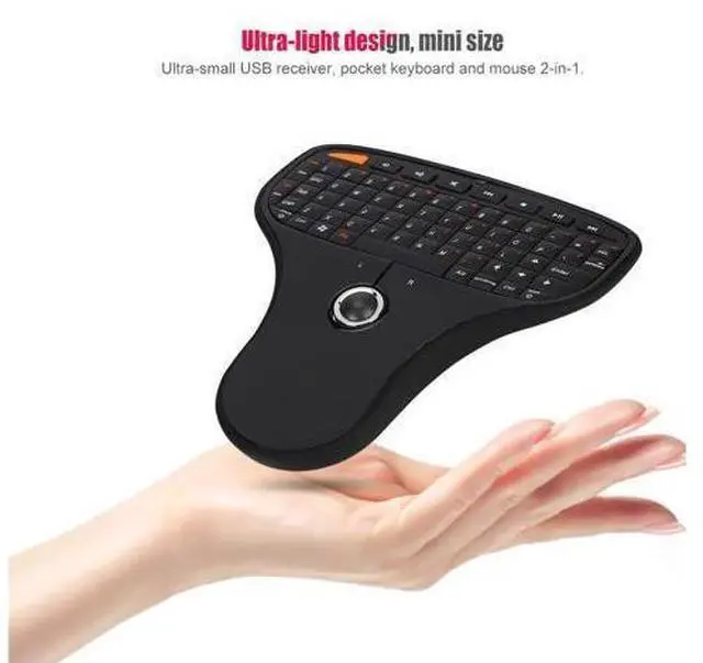 Alt view image 7 of 10 - 070 Keyboard Trackball Portable Keyboard Trackball 2.4G Wireless Mini USB Multimedia Keyboard for TV Computer Keyboard
