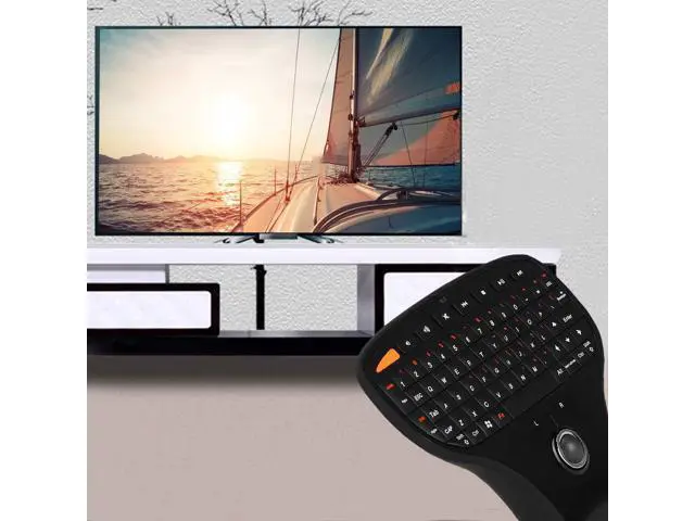 Alt view image 9 of 10 - 070 Keyboard Trackball Portable Keyboard Trackball 2.4G Wireless Mini USB Multimedia Keyboard for TV Computer Keyboard