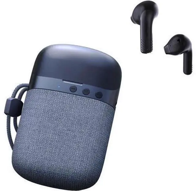 Alt view image 8 of 14 - Portable 2 in 1 Wireless Earphone Wireless Bluetooth Speaker Gaming Headset Outdoor Sport Wireless Earbuds Wireless Stereo Speaker (Black)