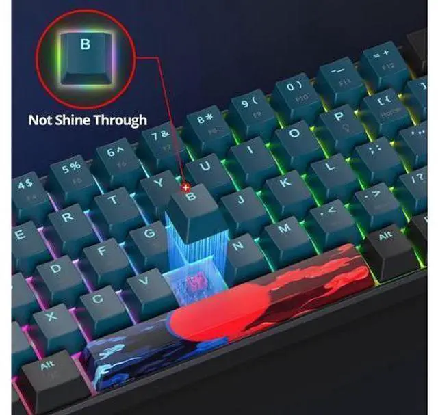 Alt view image 12 of 12 - 65 Percent Mechanical Gaming Keyboard 68 Keys RGB Gaming Keyboard with Red Switch Wired Keyboard for Windows PS4/5 Xbox Gamers(68 Monster)