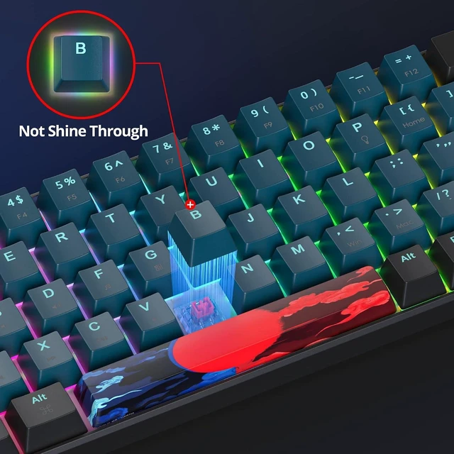 Alt view image 14 of 14 - 65 Percent Mechanical Gaming Keyboard 68 Keys RGB Gaming Keyboard with Red Switch Wired Keyboard for Windows PS4/5 Xbox Gamers(68 Monster)