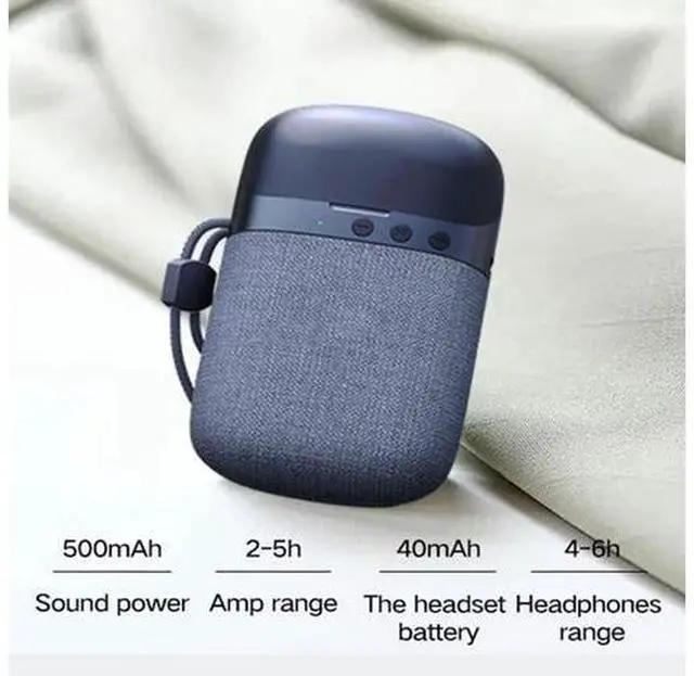Alt view image 14 of 14 - Portable 2 in 1 Wireless Earphone Wireless Bluetooth Speaker Gaming Headset Outdoor Sport Wireless Earbuds Wireless Stereo Speaker (Black)