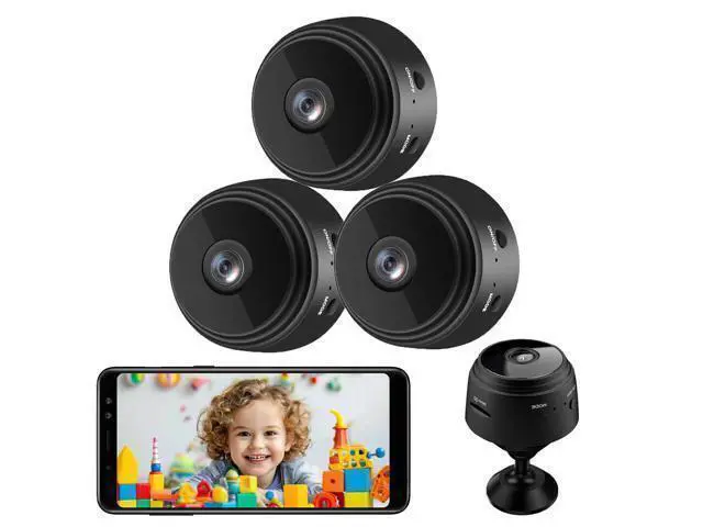 Alt view image 7 of 12 - 3 Pack Mini Security Camera, 1080P HD WiFi Home Indoor Outdoor Camera for Baby/Pet/Nanny, IP Camera Remote Viewing for Security with iOS,Android Phone APP(Video Only)