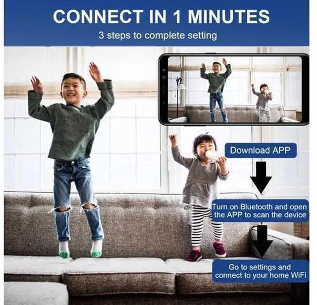 Alt view image 9 of 12 - 3 Pack Mini Security Camera, 1080P HD WiFi Home Indoor Outdoor Camera for Baby/Pet/Nanny, IP Camera Remote Viewing for Security with iOS,Android Phone APP(Video Only)