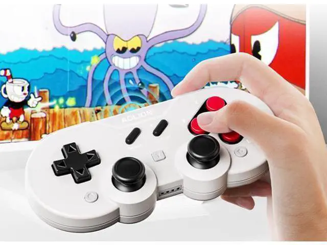 Alt view image 4 of 6 - Retro game controller Switch small controller retro Pong console retro Bluetooth controller PC multi-shot game controller white