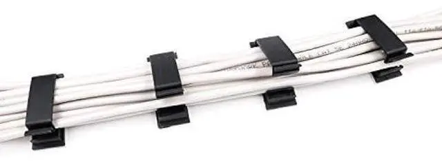 Alt view image 11 of 14 - Cable Clips 3M Adhesive, Multipurpose Wire Clamps for Cable Management and Cable Runs - 50 Pack Black Bundled with 10 Reusable Cable Ties