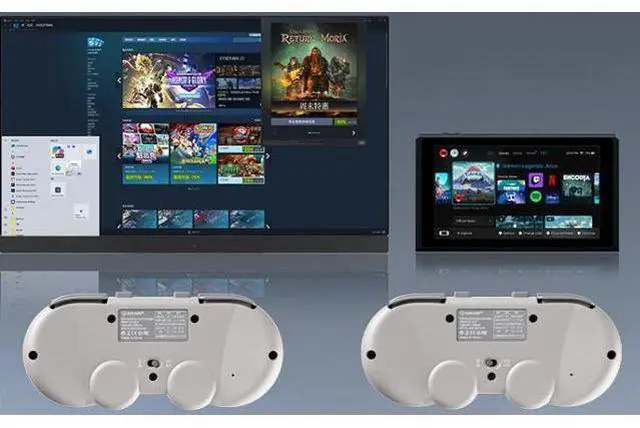Alt view image 5 of 6 - Retro game controller Switch small controller retro Pong console retro Bluetooth controller PC multi-shot game controller white