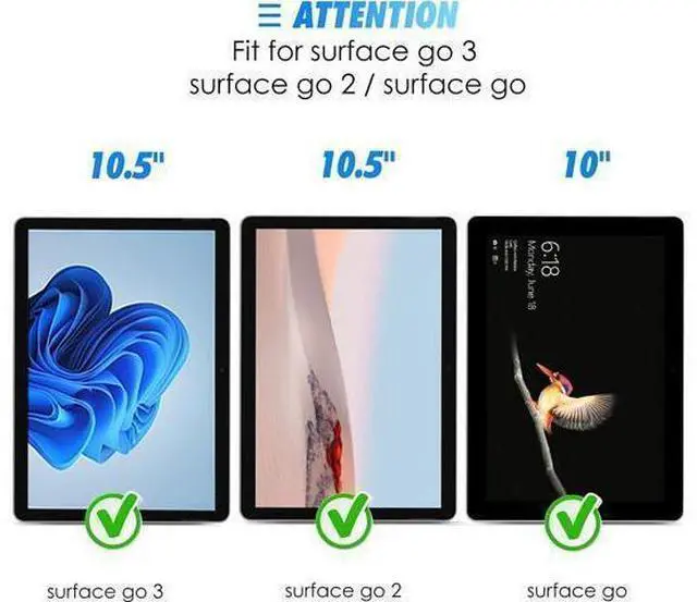 Alt view image 8 of 12 - 2-Pack Screen Protector Compatible with Surface Go 3/Surface Go 4/Surface Go 2/Surface Go Tempered Glass High Responsive Scratch Resistant