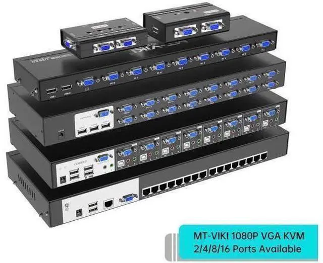 Alt view image 10 of 14 - MT-VIKI VGA KVM Switch, 2 Port USB VGA KVM Switch for 2 Computers Share 1 Monitor Keyboard Mouse Printer, + 2 KVM Cables