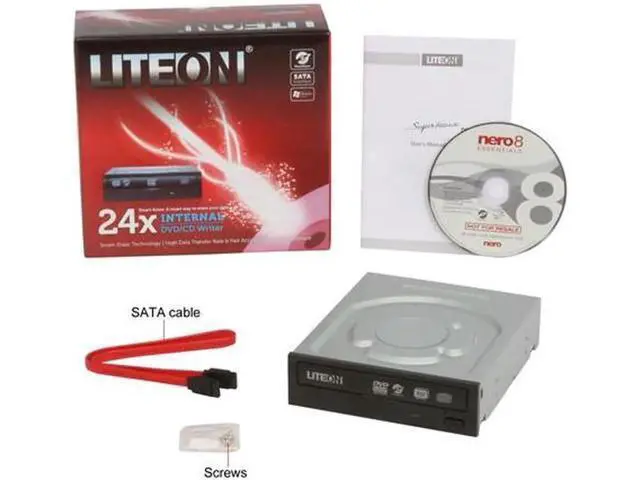 Alt view image 6 of 6 - anicorn CD/DVD Burner 24X DVD+R 8X DVD+RW 24X DVD-R 6X DVD-RW 16X DVD-ROM 48X CD-R 32X CD-RW 48X CD-ROM Black SATA Model iHAS324-08