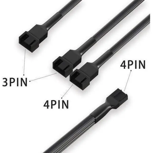 Alt view image 11 of 14 - Vszerd 3 Way PWM Fan Splitter Cable,2 Pcs 4 Pin PWM Fan Splitter, Fan Header Splitter, PC Fan Splitter 1 to 3 Converter, Case Fan Splitter, for Computer ATX Case 4-Pin/3-Pin Cooling Fan Cable, 11 inch