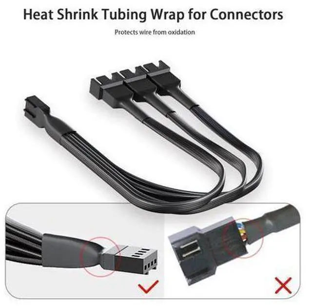 Alt view image 12 of 14 - Vszerd 3 Way PWM Fan Splitter Cable,2 Pcs 4 Pin PWM Fan Splitter, Fan Header Splitter, PC Fan Splitter 1 to 3 Converter, Case Fan Splitter, for Computer ATX Case 4-Pin/3-Pin Cooling Fan Cable, 11 inch
