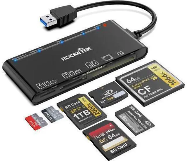 Alt view image 8 of 14 - xD-Picture Card Reader USB 3.0 Multi-Card Reader for xD/CF/MS/SD/TF 7-in-1 Memory Card Reader/Adapter for Windows Mac Linux (USB-A)