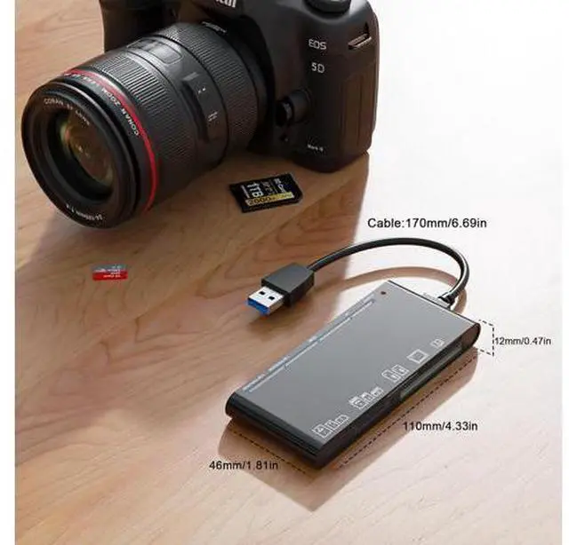 Alt view image 11 of 14 - xD-Picture Card Reader USB 3.0 Multi-Card Reader for xD/CF/MS/SD/TF 7-in-1 Memory Card Reader/Adapter for Windows Mac Linux (USB-A)