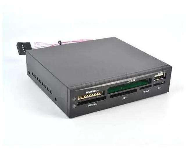 Alt view image 10 of 10 - In 1 Internal Card Reader USB 2.0 3.5" Floopy Bay Front Panel SDHC Micro SD MMC CF XD TF Flash Memory Card Reader