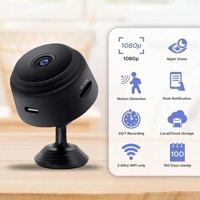 Alt view image 9 of 14 - Hidden Cameras -Nanny Cam -1080P HD WiFi Security Camera -WiFi Wireless -Spy Camera
