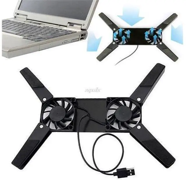 Alt view image 7 of 12 - Rotatable USB Fan Cooling Pad 2 Fans Cooler Notebook Cooler Computer Laptop Stand USB Fan For 10-17" PC Laptop PC Computer