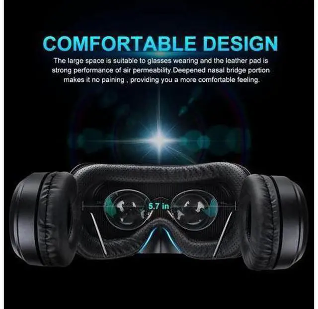 Alt view image 11 of 14 - VR Headset HD 3D Glasses Virtual Reality Headset for VR Games & 3D Movies, VR Goggles Compatible for 4.7-6 inch Smartphones