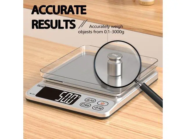 Alt view image 7 of 12 - Mini Scale 6.6lb Scale for Grams Digital Scale FoodCooking Scale and Food Scales for KitchenFood Scale Grams and Ounces Grams Scale 7Units Auto Off Tare PCS LCD Display