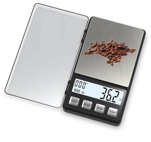 Alt view image 8 of 14 - Weightman Espresso Scale with Timer 1000g x 0.1g Small & Thin Travel Coffee Scale Mini Digital Scale Grams and Ounces with Large Backlit LCD Stainless Steel Pocket Food Scale Drip Tray Pulling Scale