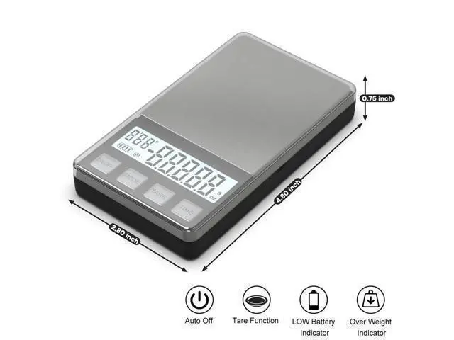 Alt view image 9 of 14 - Weightman Espresso Scale with Timer 1000g x 0.1g Small & Thin Travel Coffee Scale Mini Digital Scale Grams and Ounces with Large Backlit LCD Stainless Steel Pocket Food Scale Drip Tray Pulling Scale