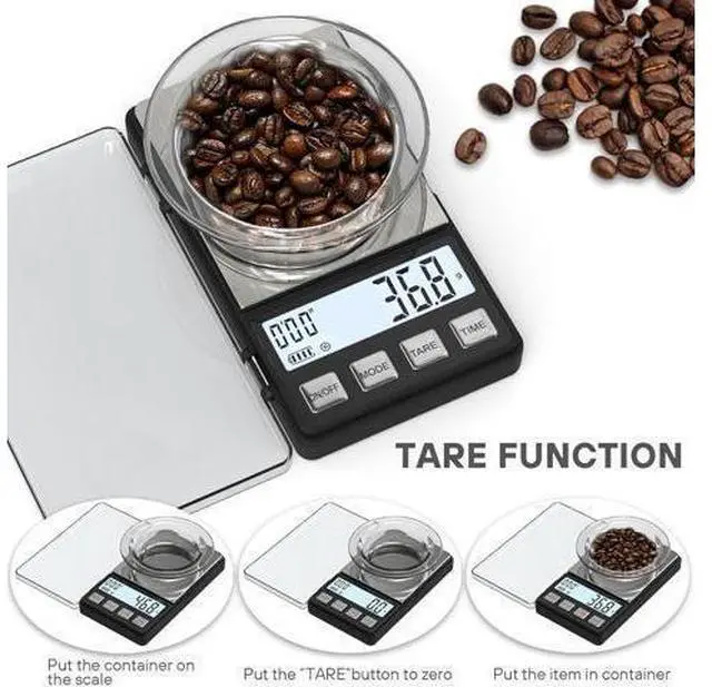 Alt view image 11 of 14 - Weightman Espresso Scale with Timer 1000g x 0.1g Small & Thin Travel Coffee Scale Mini Digital Scale Grams and Ounces with Large Backlit LCD Stainless Steel Pocket Food Scale Drip Tray Pulling Scale