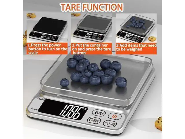 Alt view image 10 of 12 - Mini Scale 6.6lb Scale for Grams Digital Scale FoodCooking Scale and Food Scales for KitchenFood Scale Grams and Ounces Grams Scale 7Units Auto Off Tare PCS LCD Display