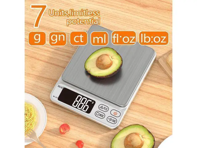 Alt view image 9 of 12 - Mini Scale 6.6lb Scale for Grams Digital Scale FoodCooking Scale and Food Scales for KitchenFood Scale Grams and Ounces Grams Scale 7Units Auto Off Tare PCS LCD Display
