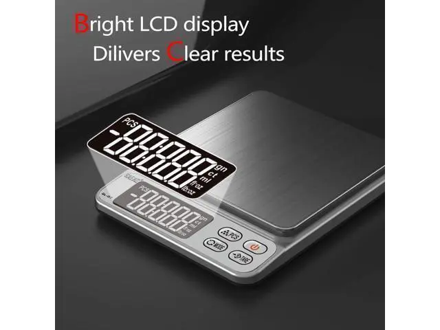 Alt view image 8 of 12 - Mini Scale 6.6lb Scale for Grams Digital Scale FoodCooking Scale and Food Scales for KitchenFood Scale Grams and Ounces Grams Scale 7Units Auto Off Tare PCS LCD Display