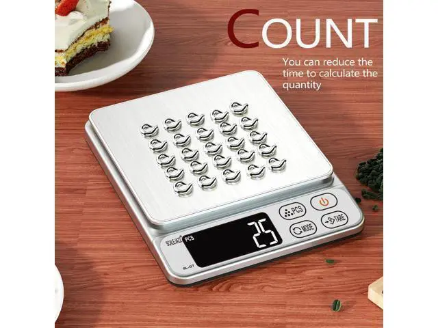 Alt view image 11 of 12 - Mini Scale 6.6lb Scale for Grams Digital Scale FoodCooking Scale and Food Scales for KitchenFood Scale Grams and Ounces Grams Scale 7Units Auto Off Tare PCS LCD Display