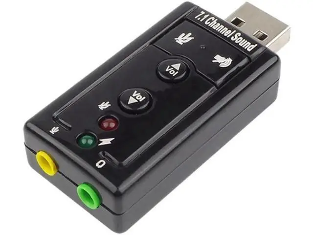 Alt view image 9 of 10 - Sound Card 7.1 Channel External Sound Card 3D Surround Sound With Button Control Sound Card